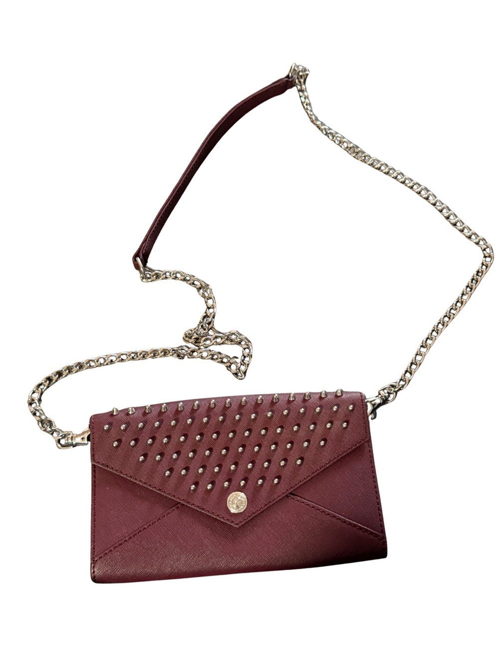 Rebecca Minkoff Studded Envelope Crossbody Bag - Burgundy